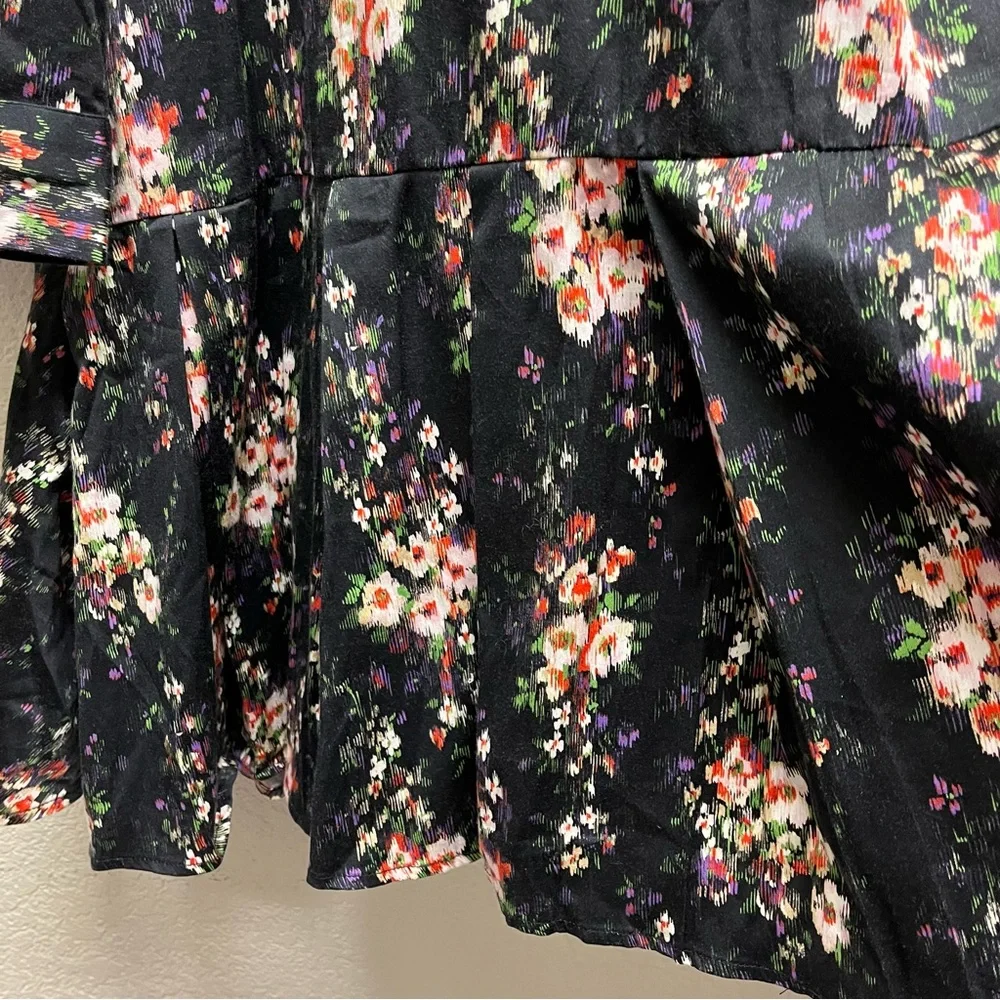 Tuckernuck Tate Dress Onyx Falling Flowers Bouquet Floral Ruffle Pleated Hem 3XL - Picture 9 of 11